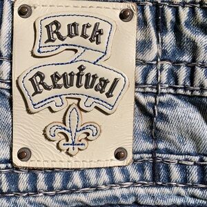 Rock Revival Pevey Shorts Relaxed Straight Mens 36 Blue Jeans Y2K nearly new